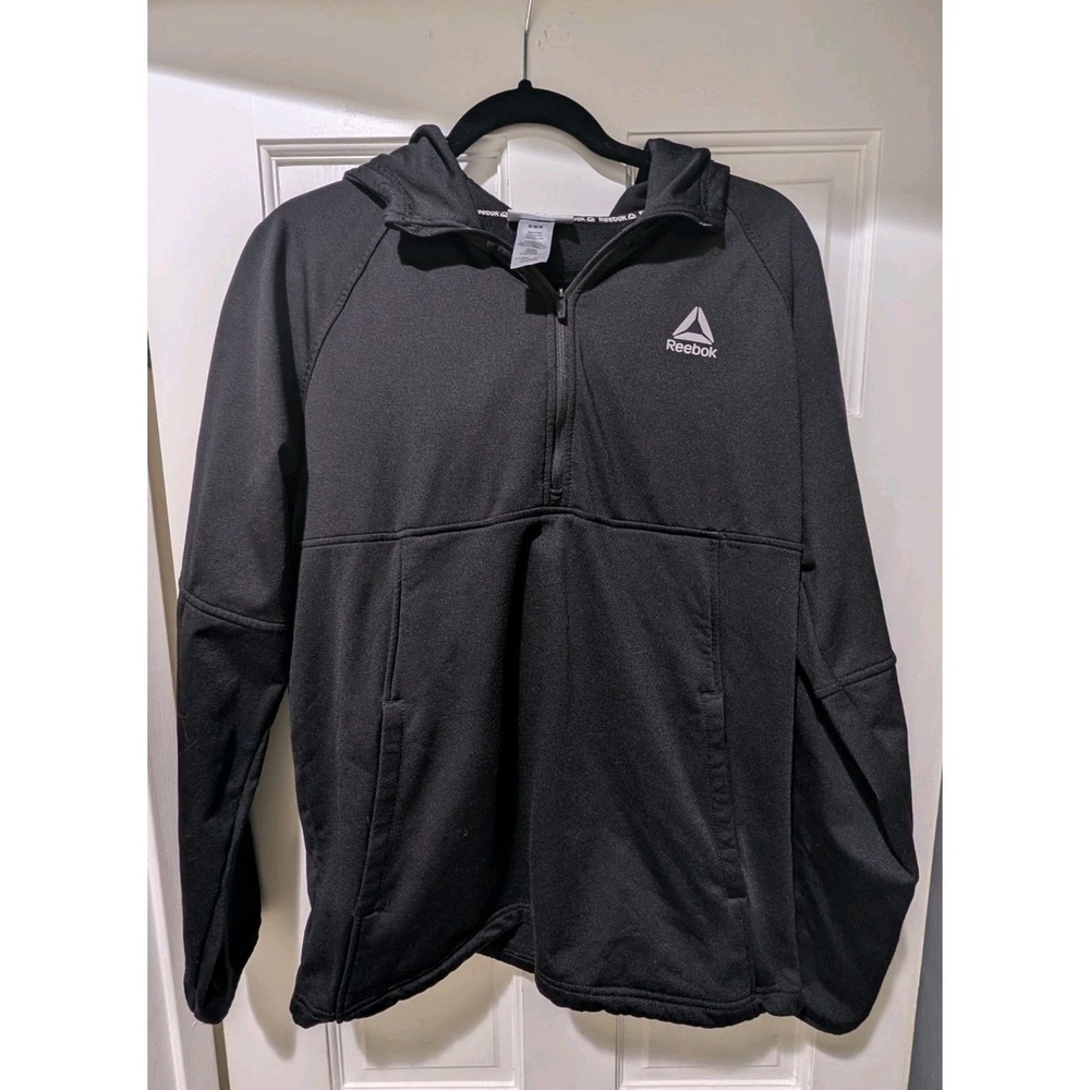 Reebok Pathfinder Hoodie Mens Medium Black Half Zip Performance Pullover